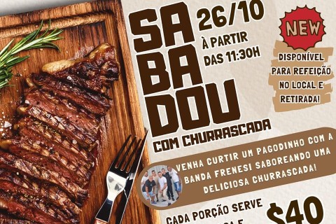 O Lar dos Idosos Perseverança realizará o evento "Sabadou com Churrascada" no dia 26 de outubro.